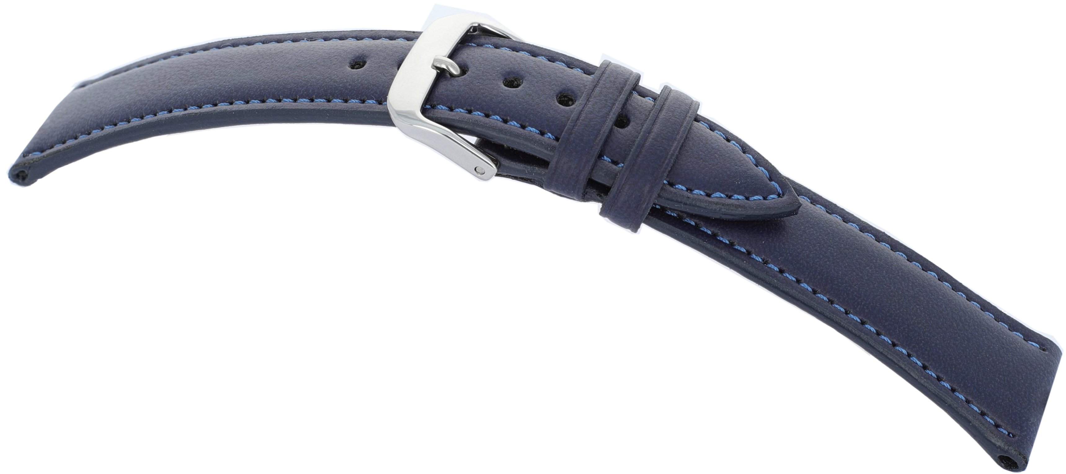 _ Leather strap Lazise 24mm ocean blue vegan