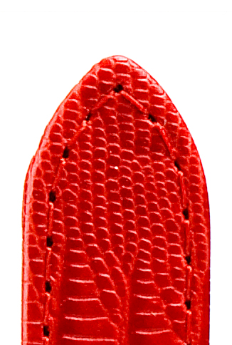 Pasek skórzany Topas 12mm czerwony ze strukturą jaszczurki Teju, szyty