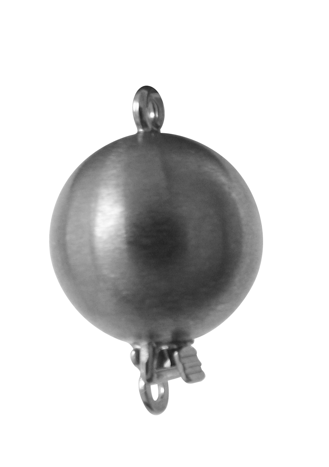 Zapięcie w kształcie kulki jednorzędowe srebro 925/- czarne rodowane, kulka Ø 12,00mm