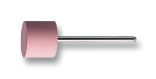 Silicone polisher roller, pink (extra fine), mounted
