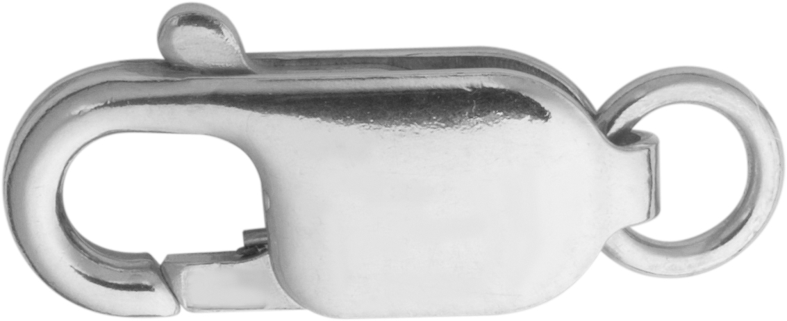 _ Karabiner flach Silber 925/- 14,00mm gestanzt mit Bindering Ø 4,50mm