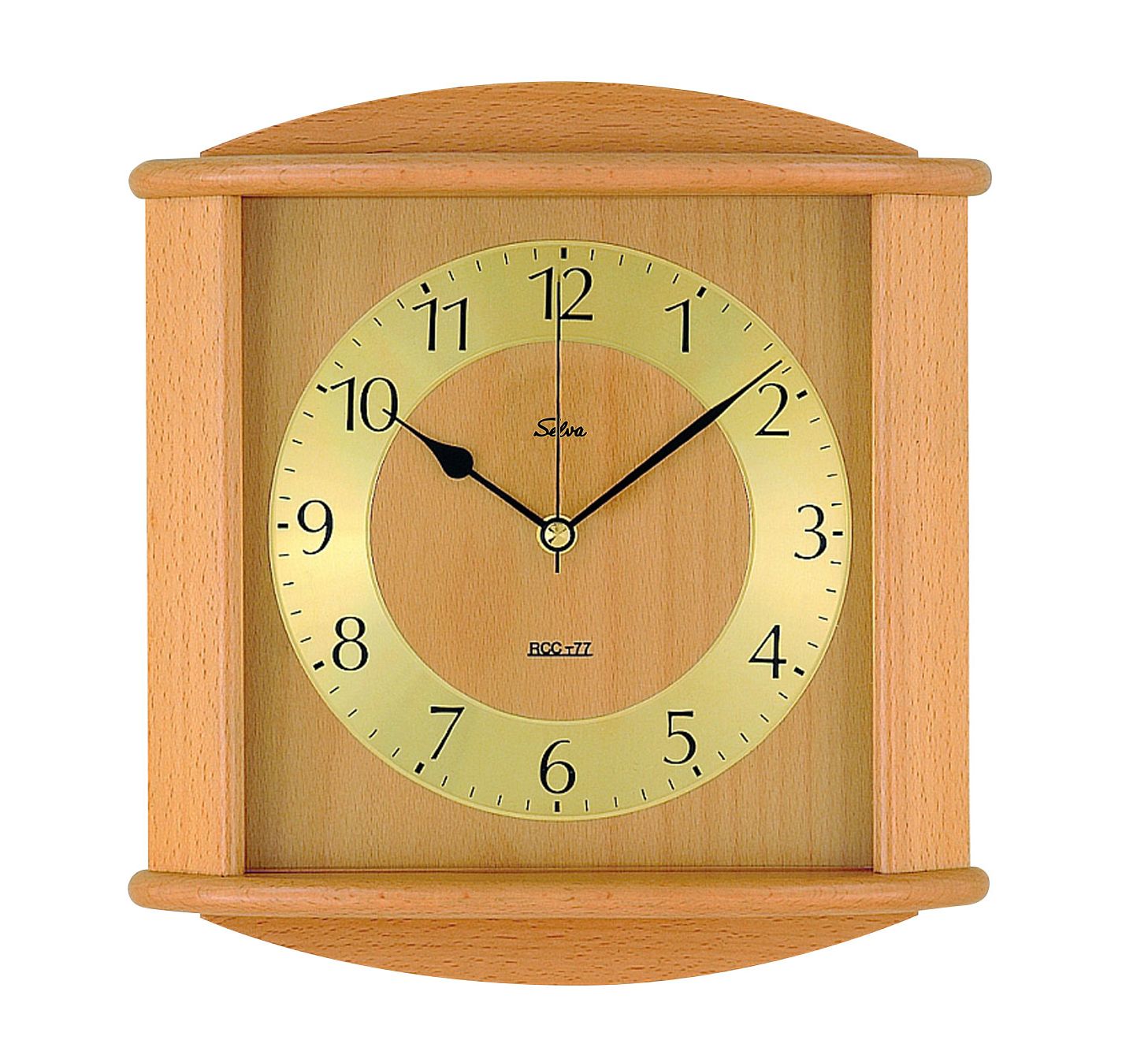 SELVA radio-controlled wall clock beech Arnbruck