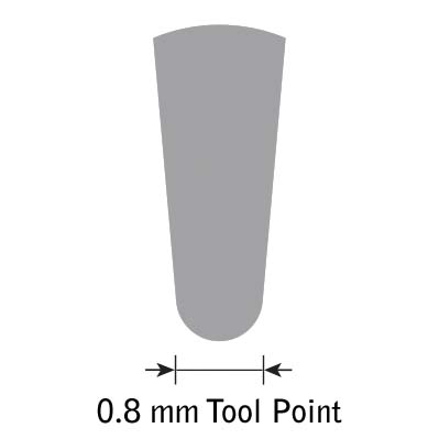 Glensteel bolle steekbeitel maat 8 - 0,8 mm
