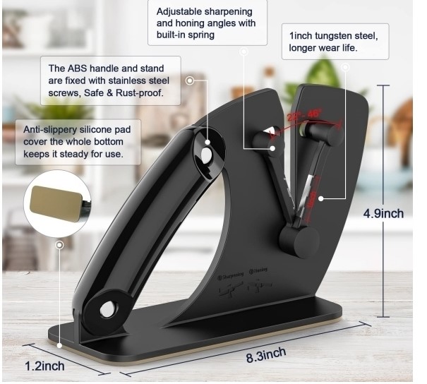 Knife sharpener for all types of knives and scissors - sharpens any knife in seconds