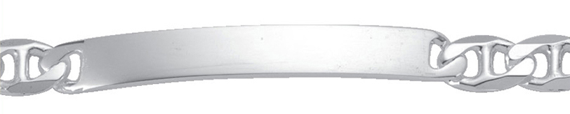 Id-Armband Silber 925/-, Stegpanzer 21cm
