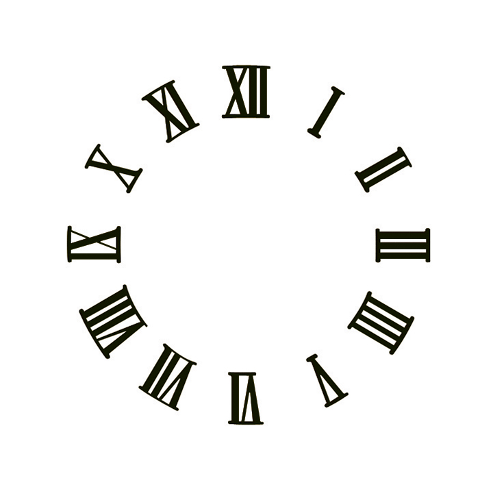 _ Zahlensatz römische Zahlen Kunststoff schwarz L=18mm