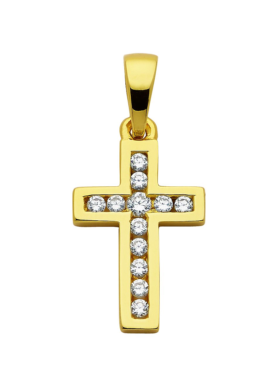 Cross 925/gold-plated zirconia