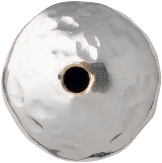 Lens silver 925/- hammered, round Ø 8.00mm