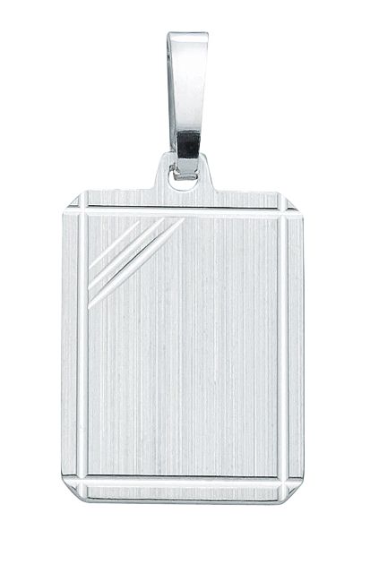 Gravurplatte 3 Stück Silber 925/rh eckig