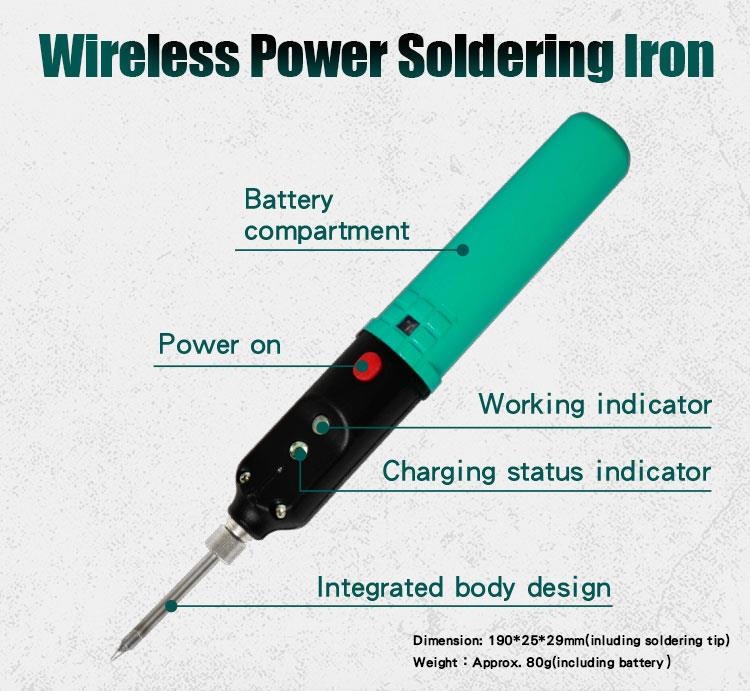 Wireless Power Soldering Iron  USB rechargable, fast heat up