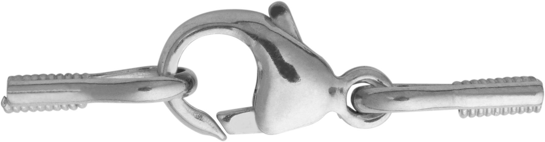 Karabiner flach Silber 925/- 16,00mm gestanzt mit Quetschhülsen