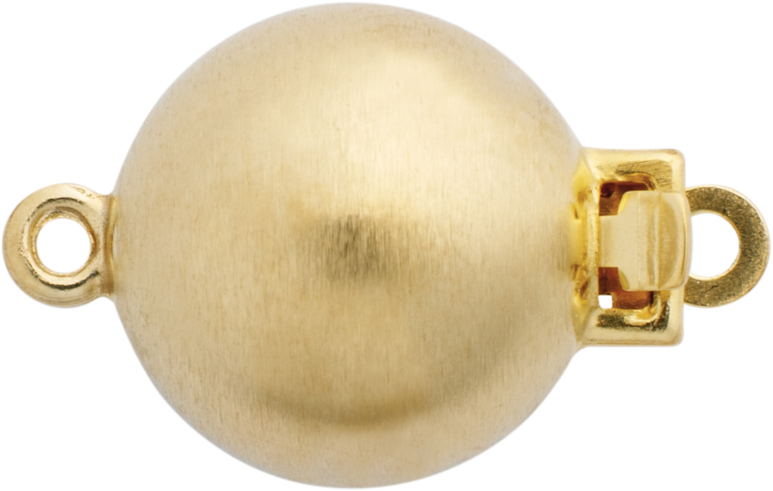 Zapięcie w kształcie kulki jednorzędowe złoto 375/-żółte złoto matowane, kulka Ø 10,00mm