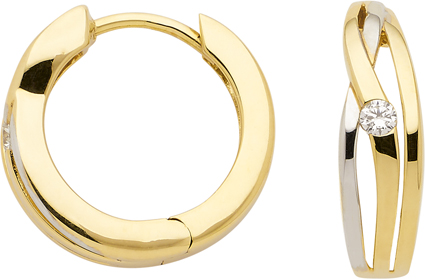 Creolen Gold 333/GG/rh Ø 15,20mm, Zirkonia