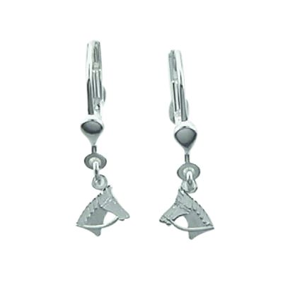 Dropped earrings with omega back 925/rh horse