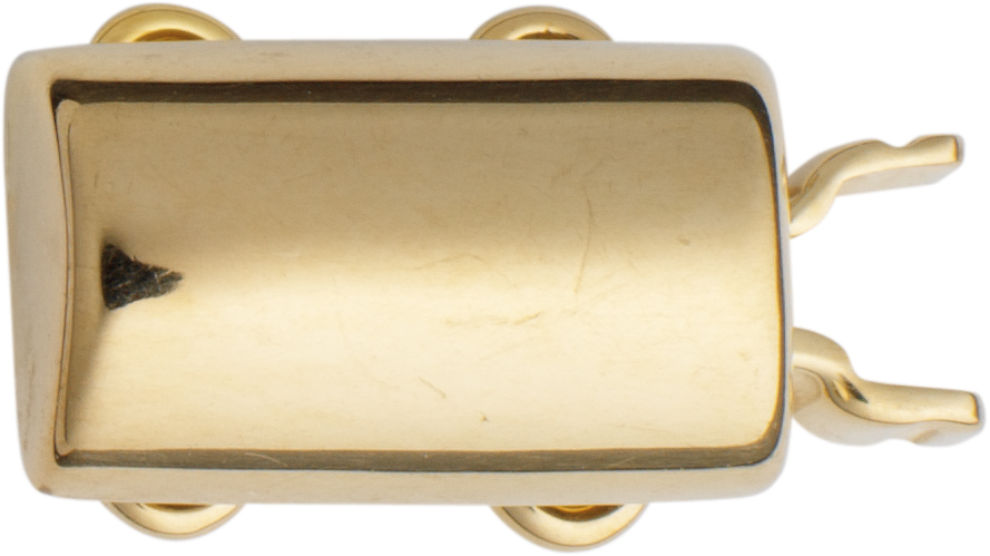 Zapięcie - 2-rzędowe  złoto 585/-żółte złoto prostokątne, dł. 10,00 x szer. 5,90mm