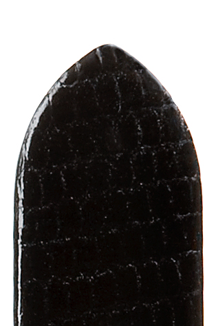 leren band hagedis klassiek 16mm zwart, extra lang glad, glanzend