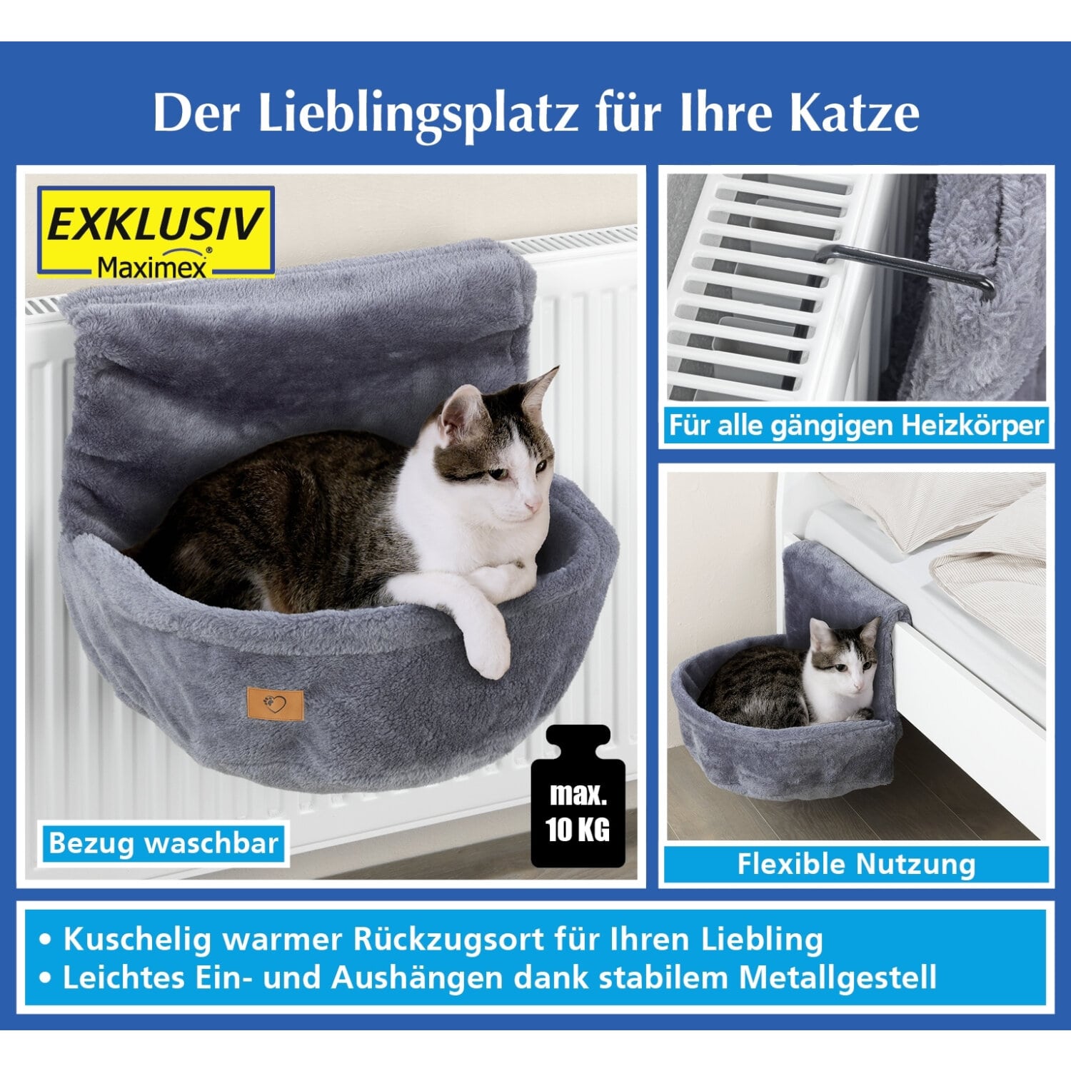 Katzen-Bett für die Heizung - kuscheliger Rückzugsort für Ihren Liebling
