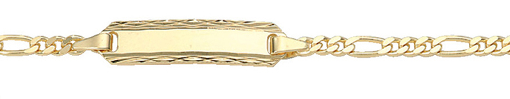 ID-armband goud 333/gg, Figaro 14cm