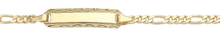 Id-Armband Gold 333/GG, Figaro 16cm