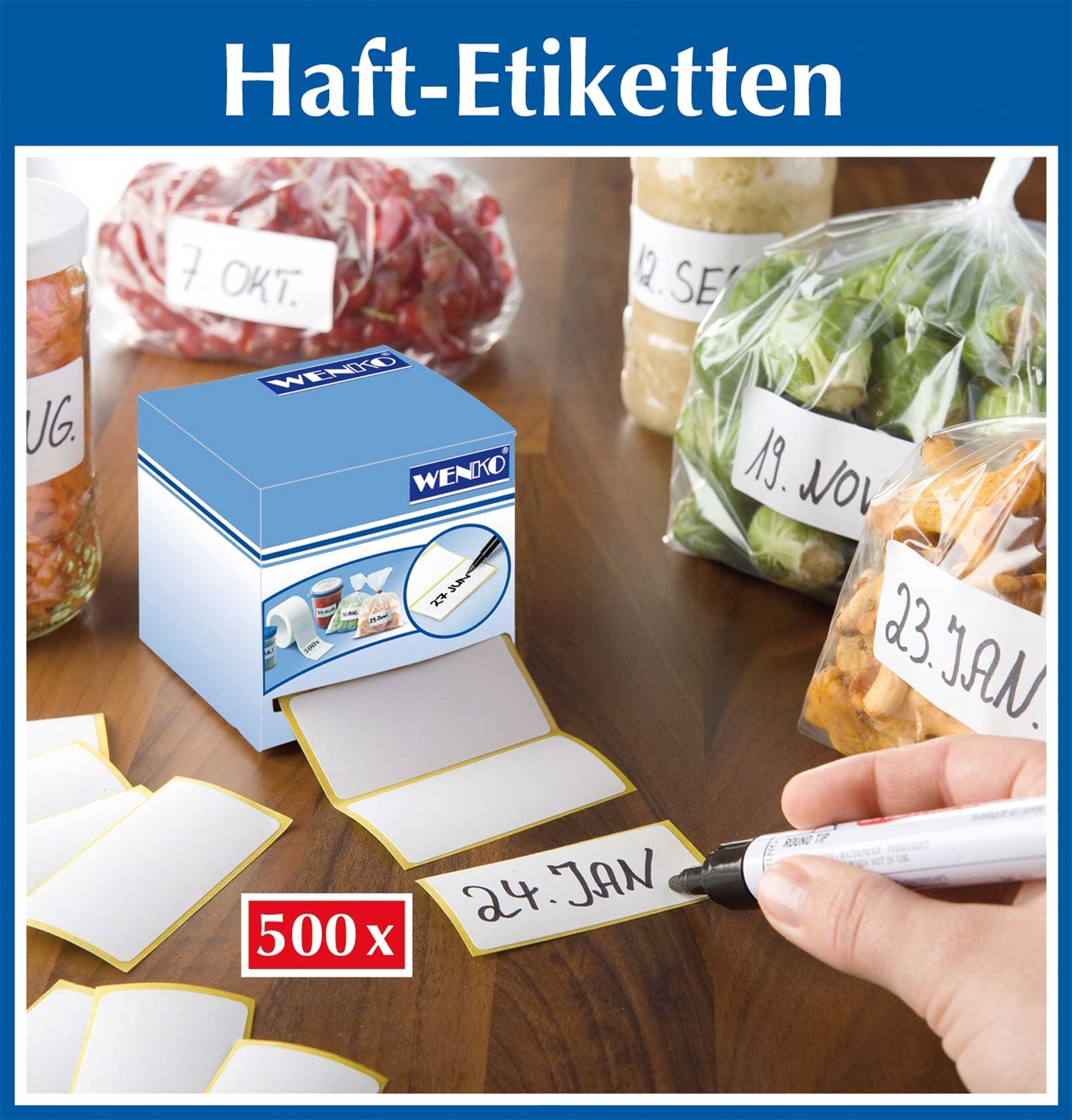 Haftetiketten 500 Stk. in praktischer Spenderbox