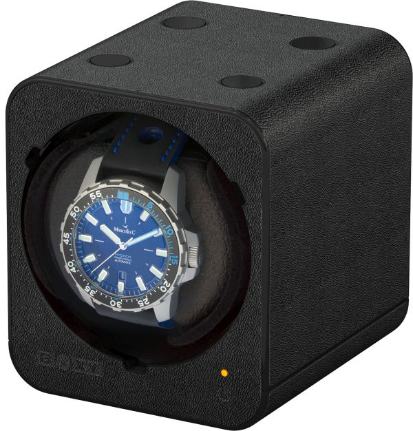 Watch winder Fancy Brick, leather look, black