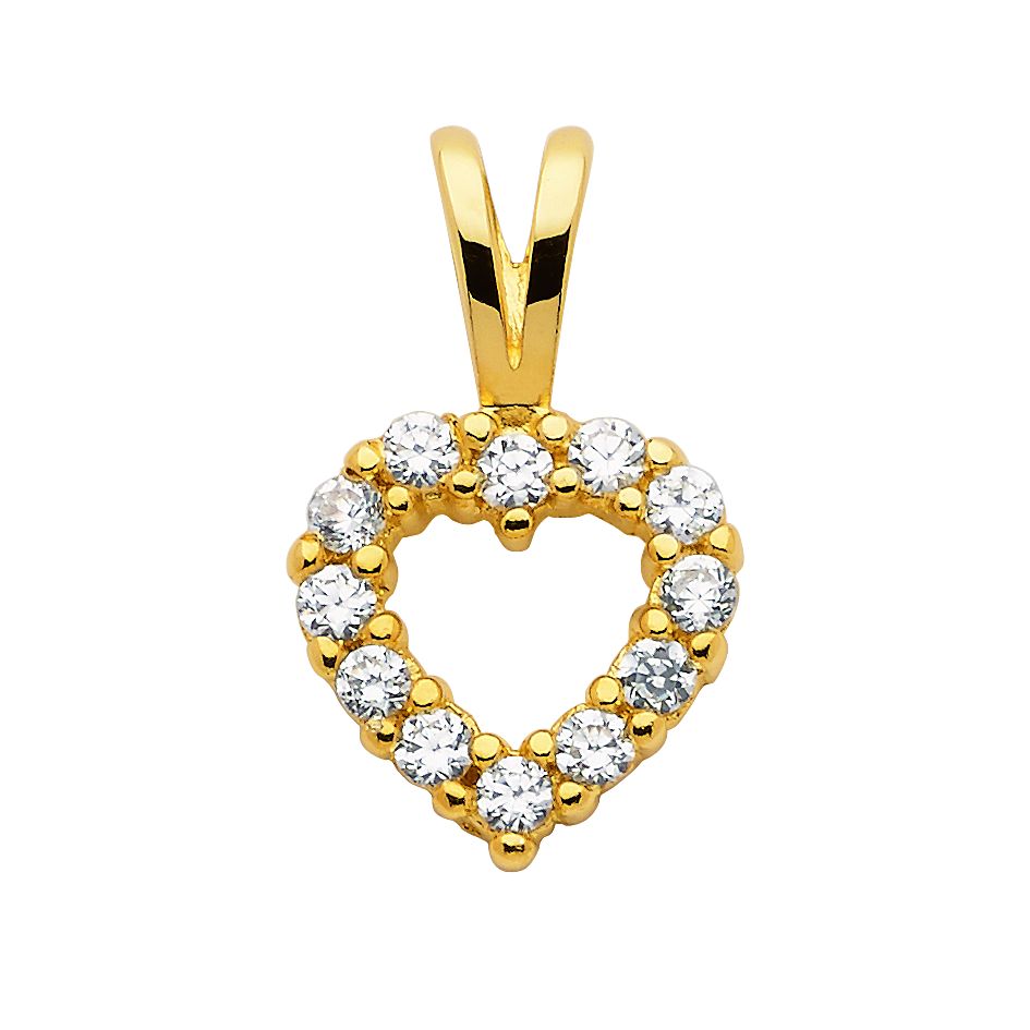 Anhänger 2 Stück Silber 925/verg. Herz mit Zirkonia