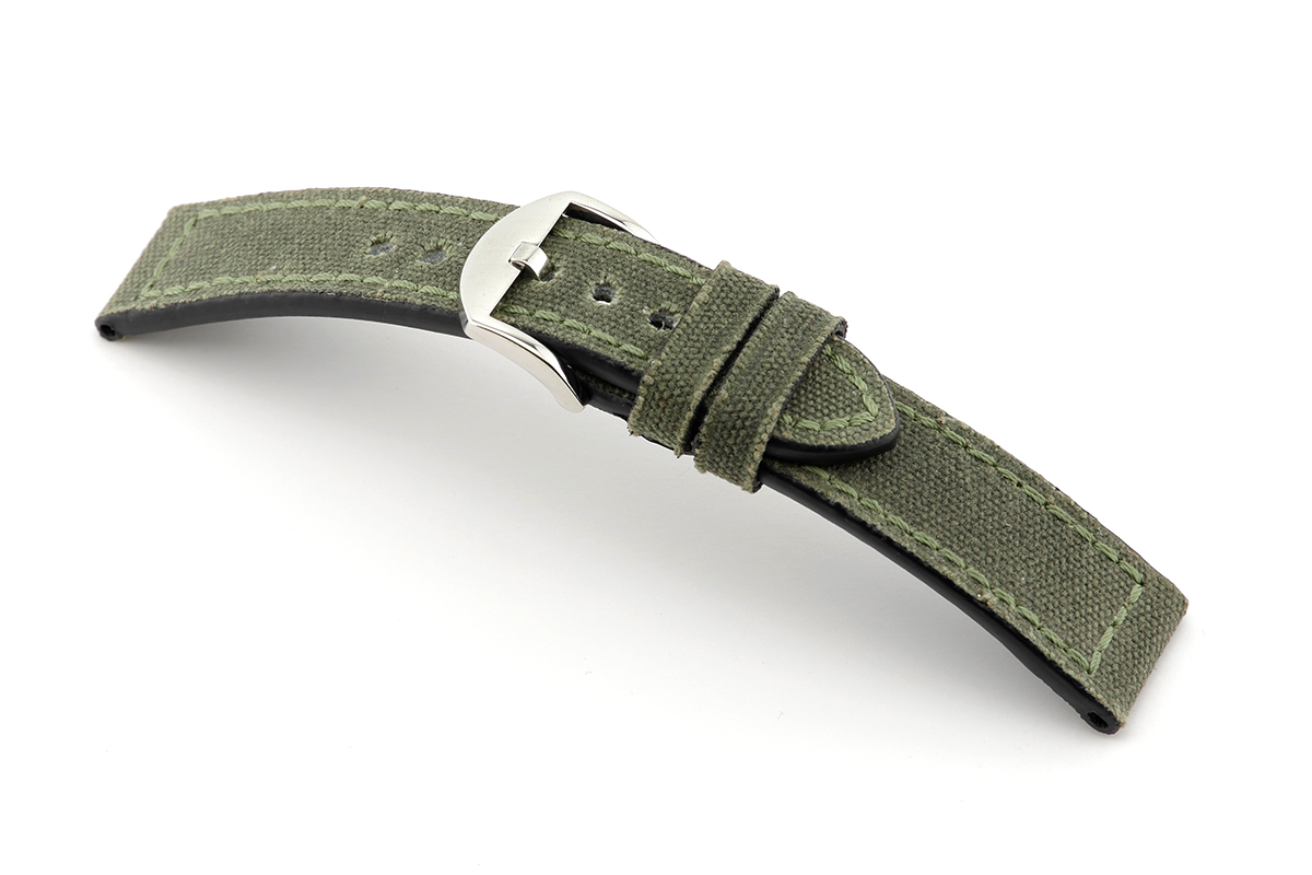 Leather strap Mansfield 24 mm nato green