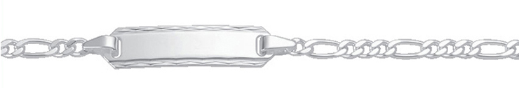 ID-armband 3 stuks zilver 925/-, Figaro 14cm