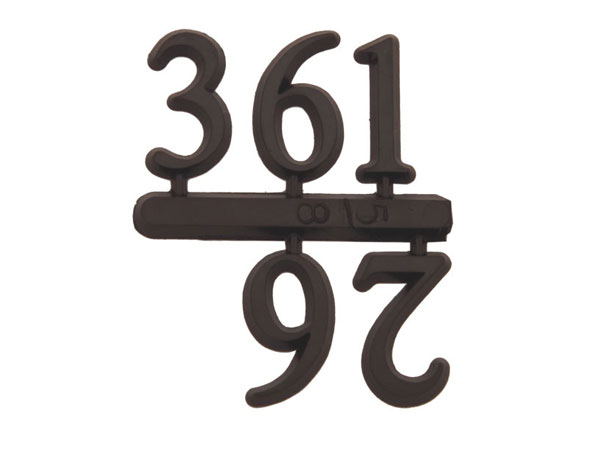 Cijferset 3-6-9-12 kunststof 15mm zwart Arabische cijfers
