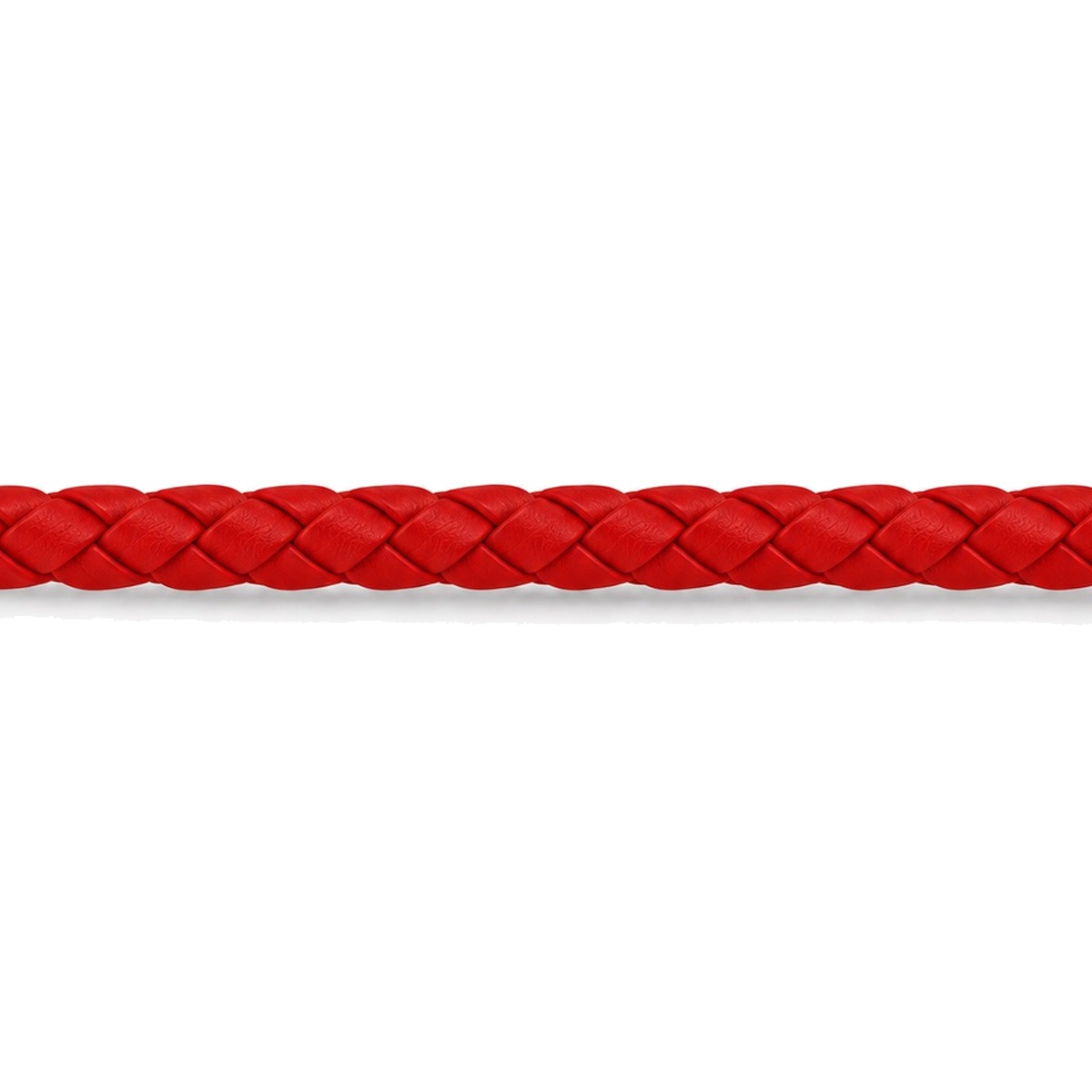 Lederband geflochten Rindleder Ø 3 mm, rot, Länge 1 m