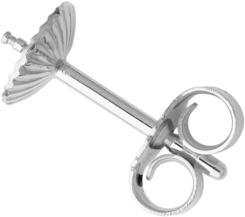 _ Barbell with pearl cup Ø 6.00mm ear stud pierced design silver 925/-