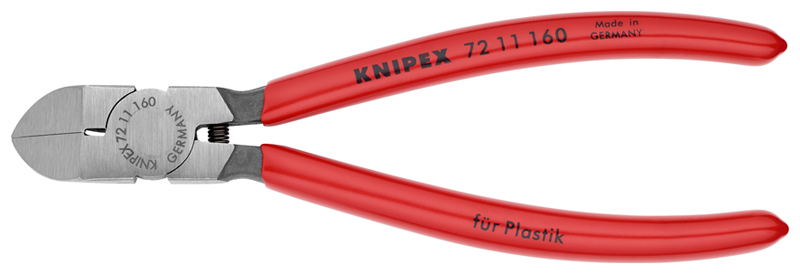 Knipex Zijkniptang voor kunststof, lengte 160 mm, 45° gehoekt