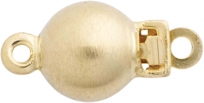 Zapięcie w kształcie kulki jednorzędowe złoto 585/-żółte złoto matowane, kulka Ø 6,00mm