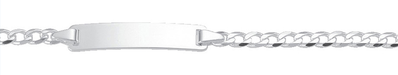 ID-armband 3 stuks zilver 925/-, vlakke schakels 18cm