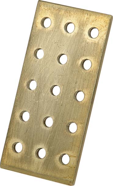 GRS practice plate, brass 25.4x50.8 mm, for 4 mm stones