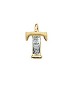 Letter pendant gold 585/rh   T, diamond 0.02 ct. WPI