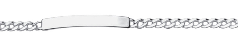 ID-armband 3 stuks zilver 925/-, vlakke schakels 19cm
