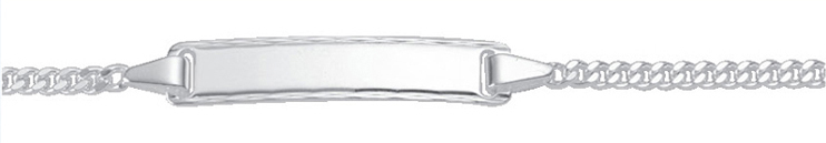 Id-Armband 3 Stück Silber 925/-, Flachpanzer 18,5cm