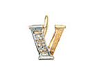 Letter pendant gold 585/rh   V, diamond 0.02 ct. WPI