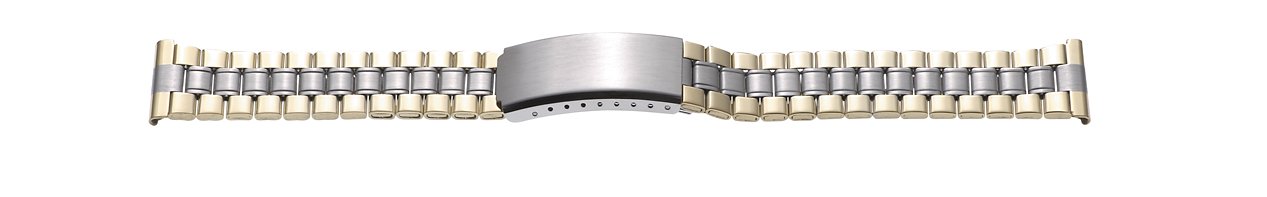 Metal band, stainless steel, 20 mm, bicolour, polished/brushed