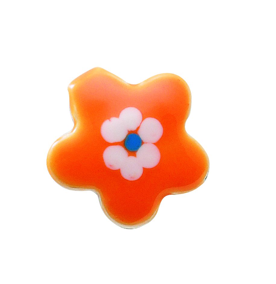 Ohrstecker 3 Paar 925/rh Blüte - orange emailliert