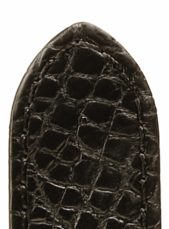 leren band krokodil Bentley 18mm zwart gebold