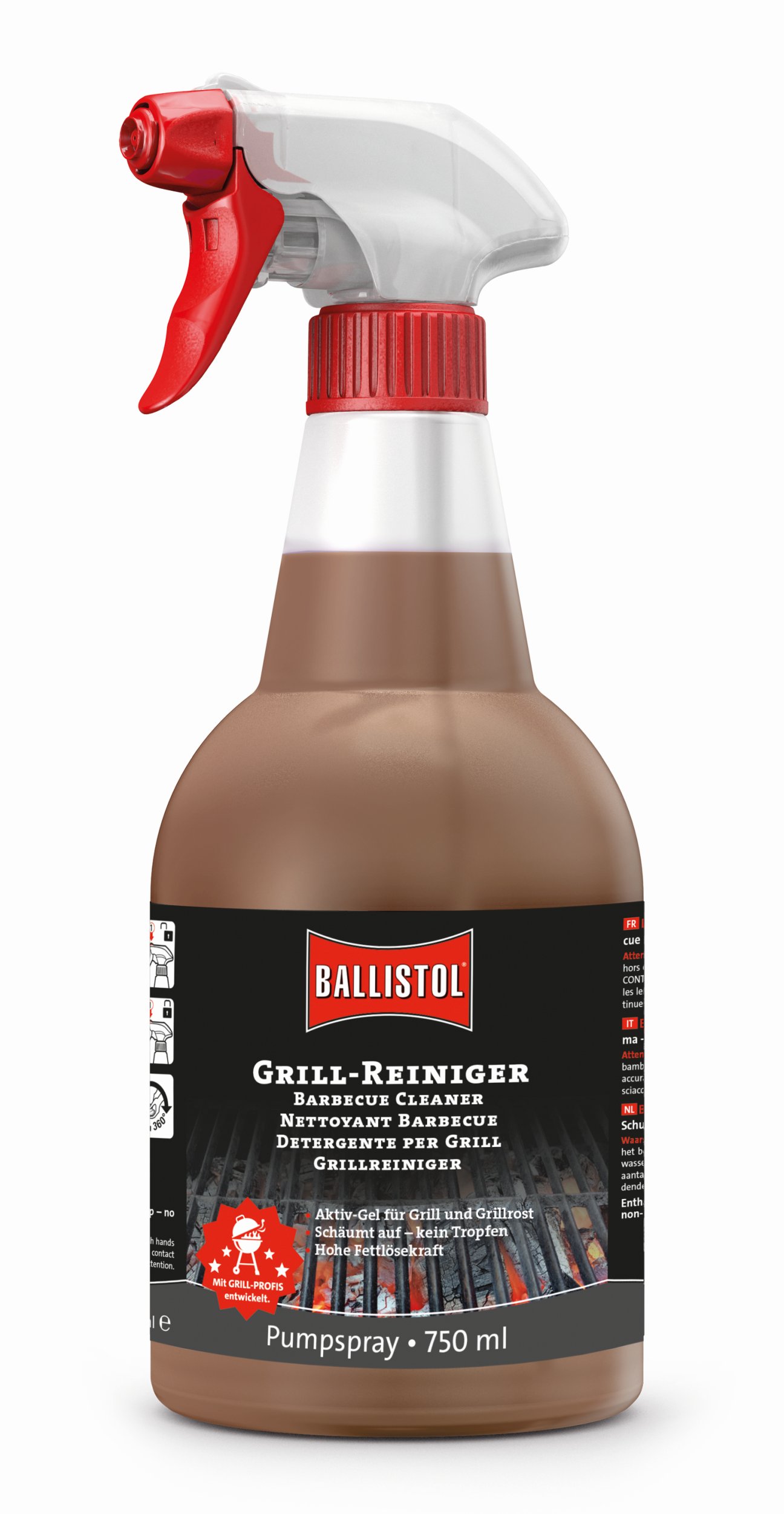 BALLISTOL Grill Cleaner, 750 ml - verwijdert ingebrande resten zonder resten achter te laten