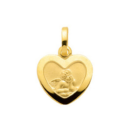 medaille goud 333/gg Amor, hart, achterkant, gegraveerd: