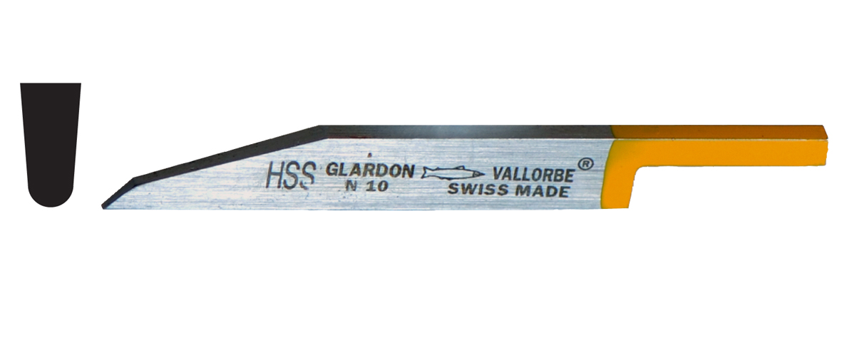 Steekbeitel van HSS Glardon Vallorbe plat 0,2mm GRS