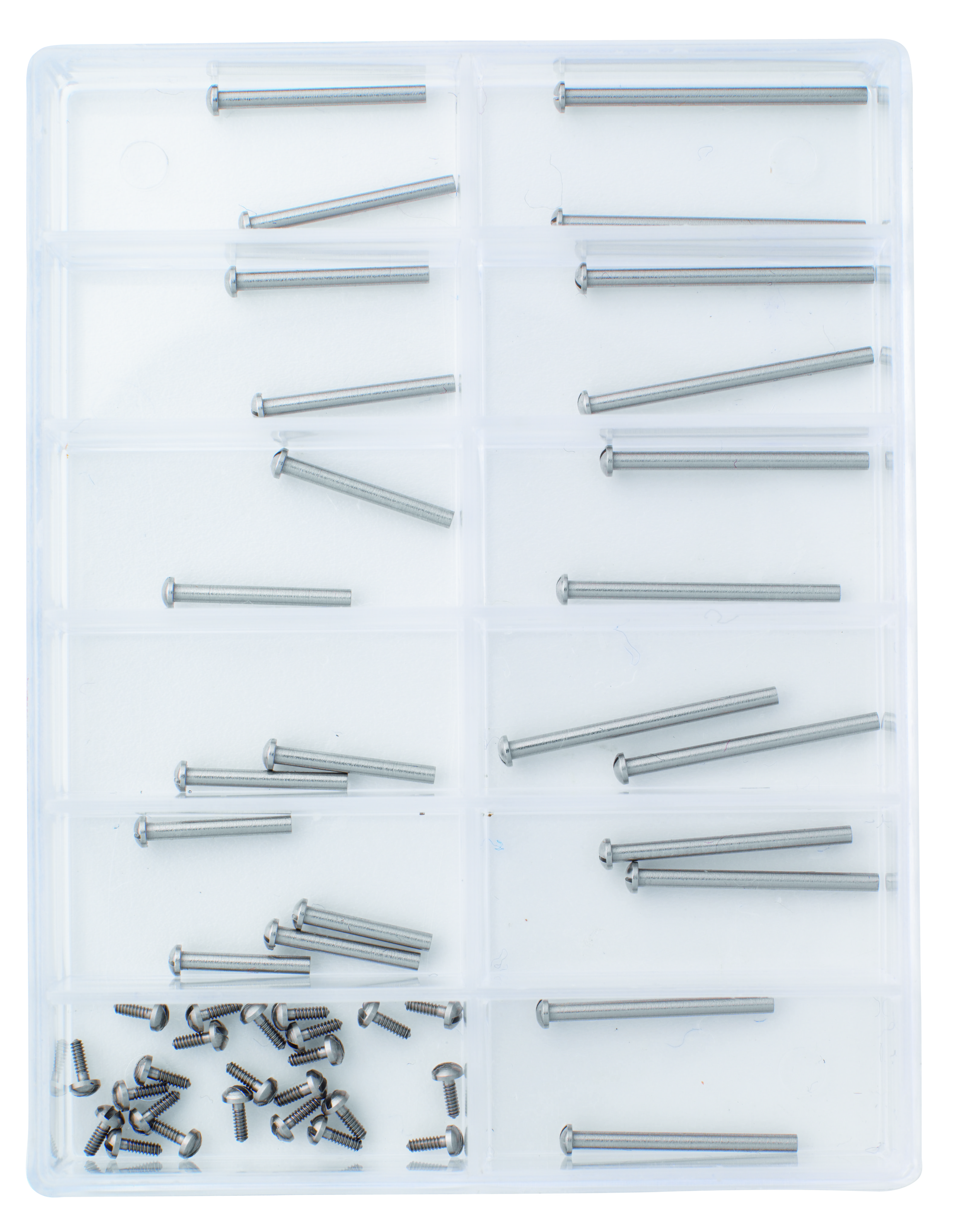 Strap pin assortment, stainless steel, length 8.00-19.00mm, dia. 1.20mm, contents 24 pcs.