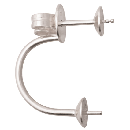 Doppel-Ohrring mit Poussetten, Silber 925/weiß