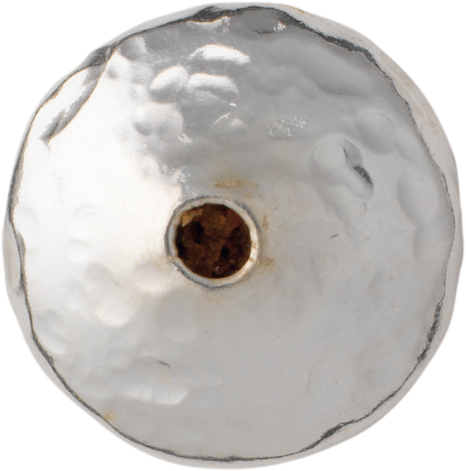 Linse Silber 925/- gehämmert, rund Ø 10,00mm