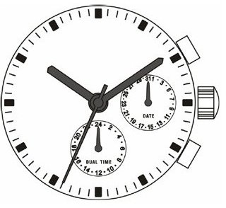 Kleinuhrwerk Quarz ISA 9238/1960 SC, CHR