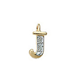 letter hanger goud 585/rh   J, diamant 0,02ct. wpi